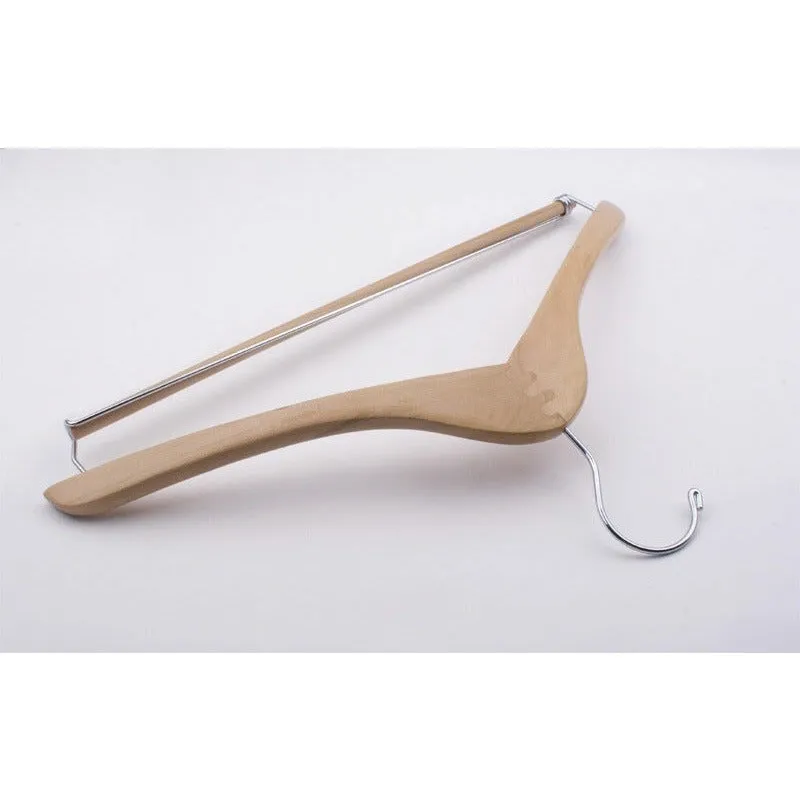 17" Concave Wooden Suit Hanger (with Locking Pant Bar)