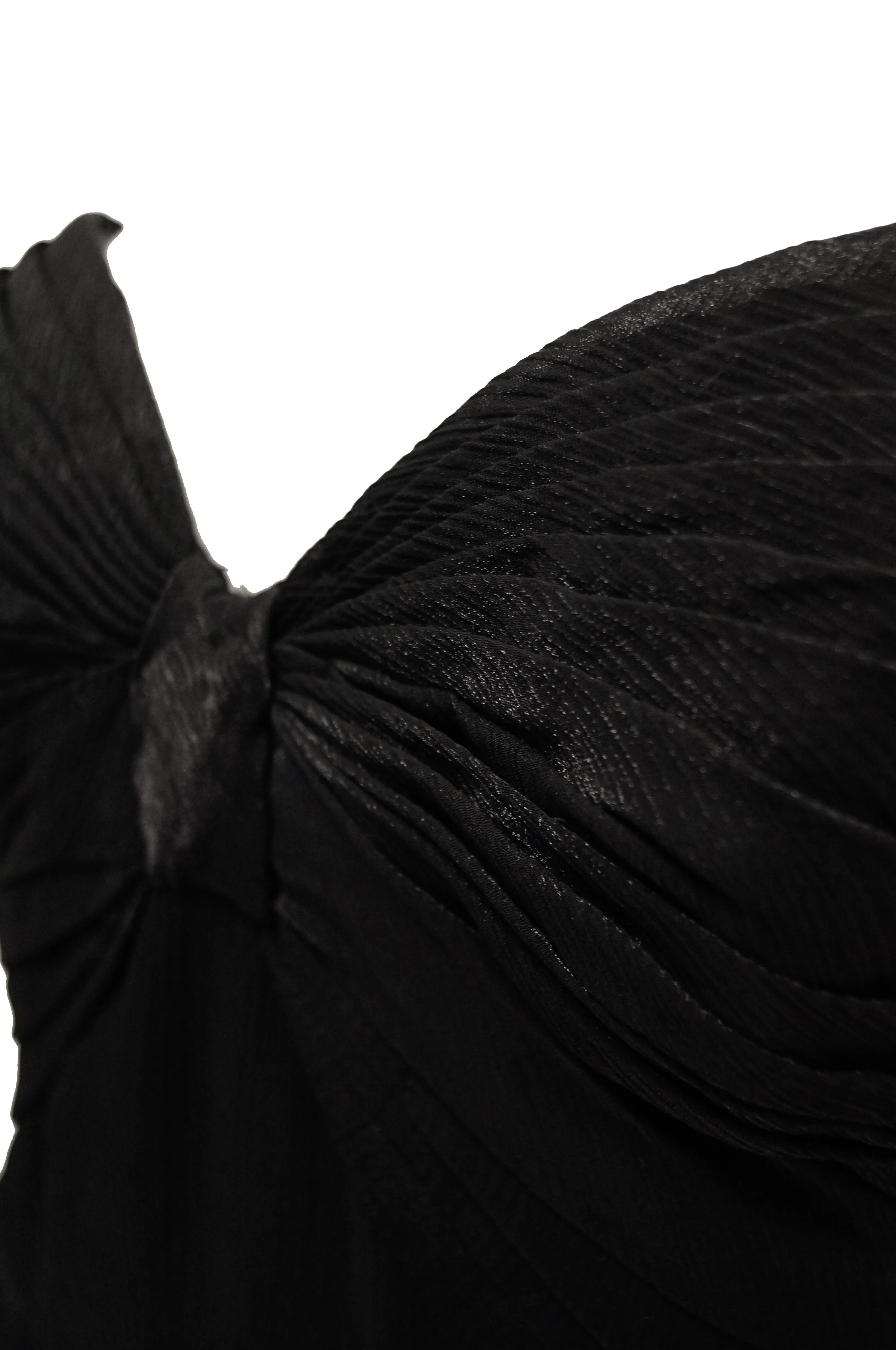 1950s Tur Zel Black Silk Sweetheart Evening Dress