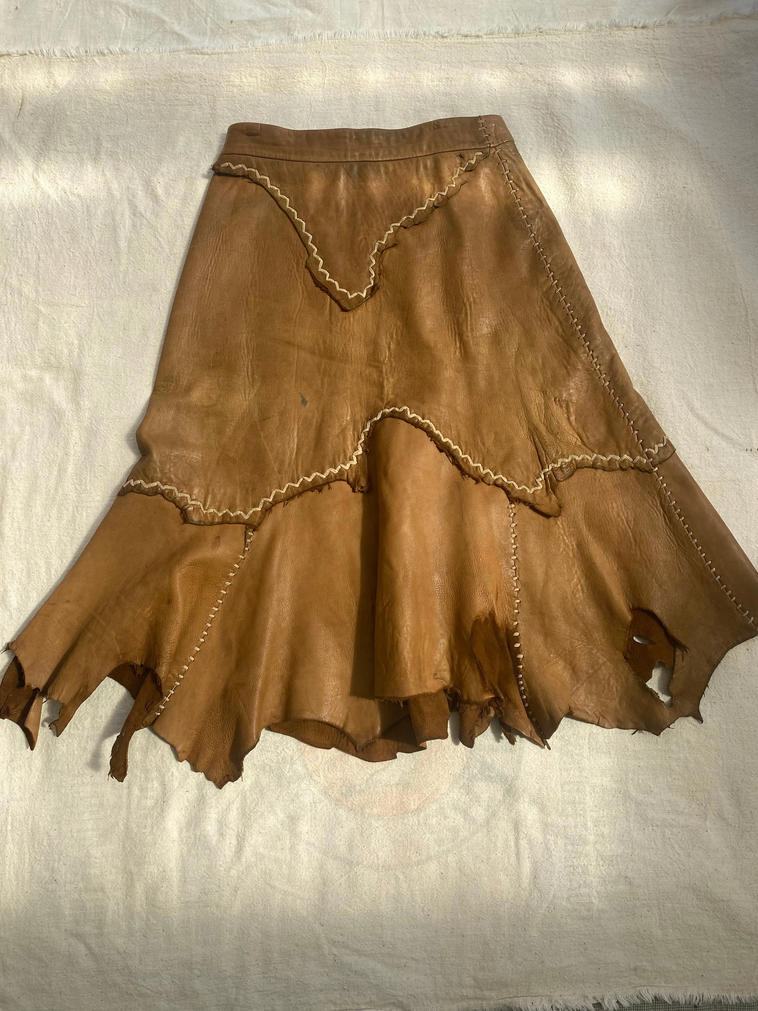 1960s Buckskin lace up Frontier skirt