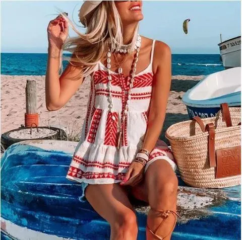 2021 New Stylish Casual Print Beach Vest Cute MP-672