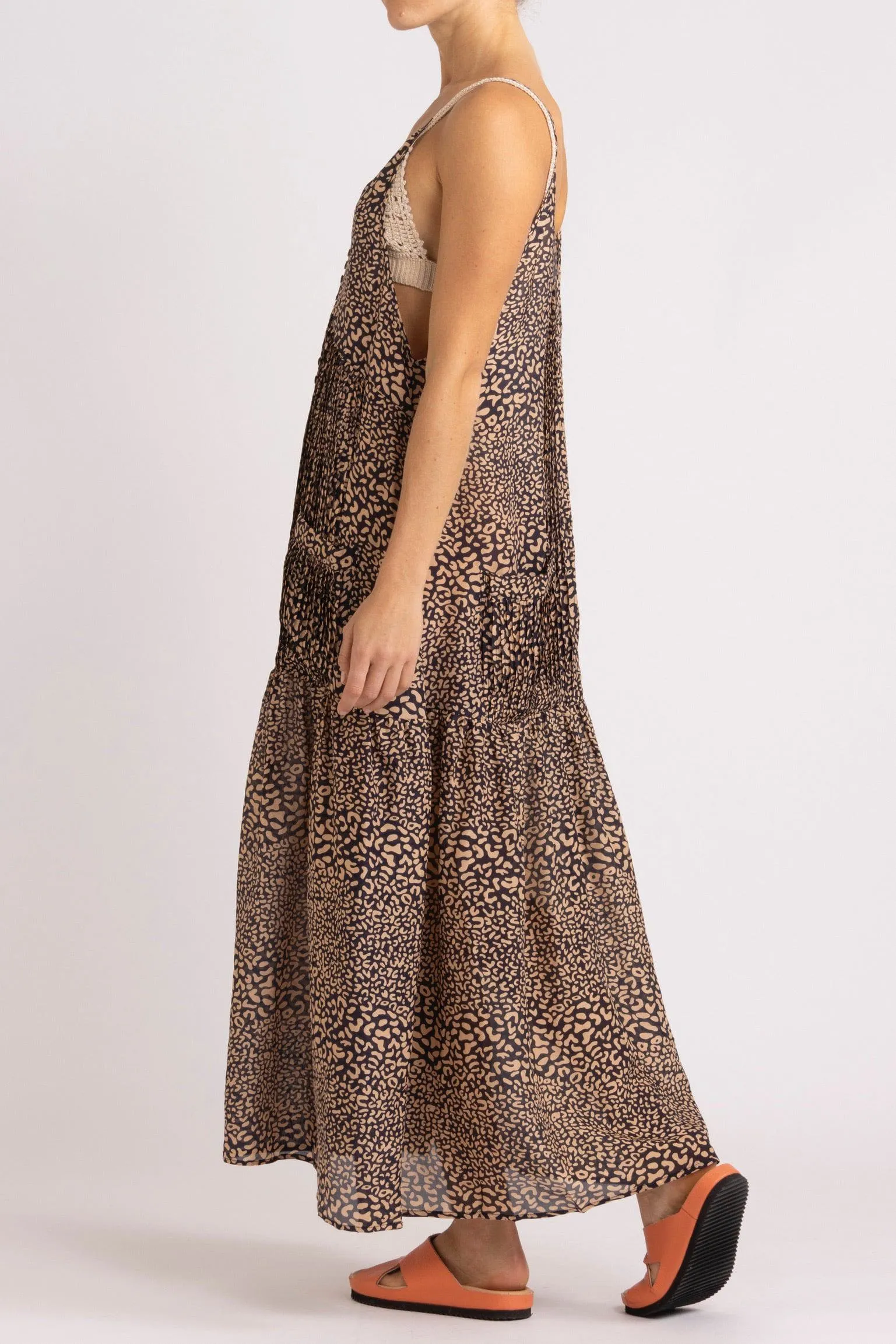 Adley Leopard Print Silk Cami Dress