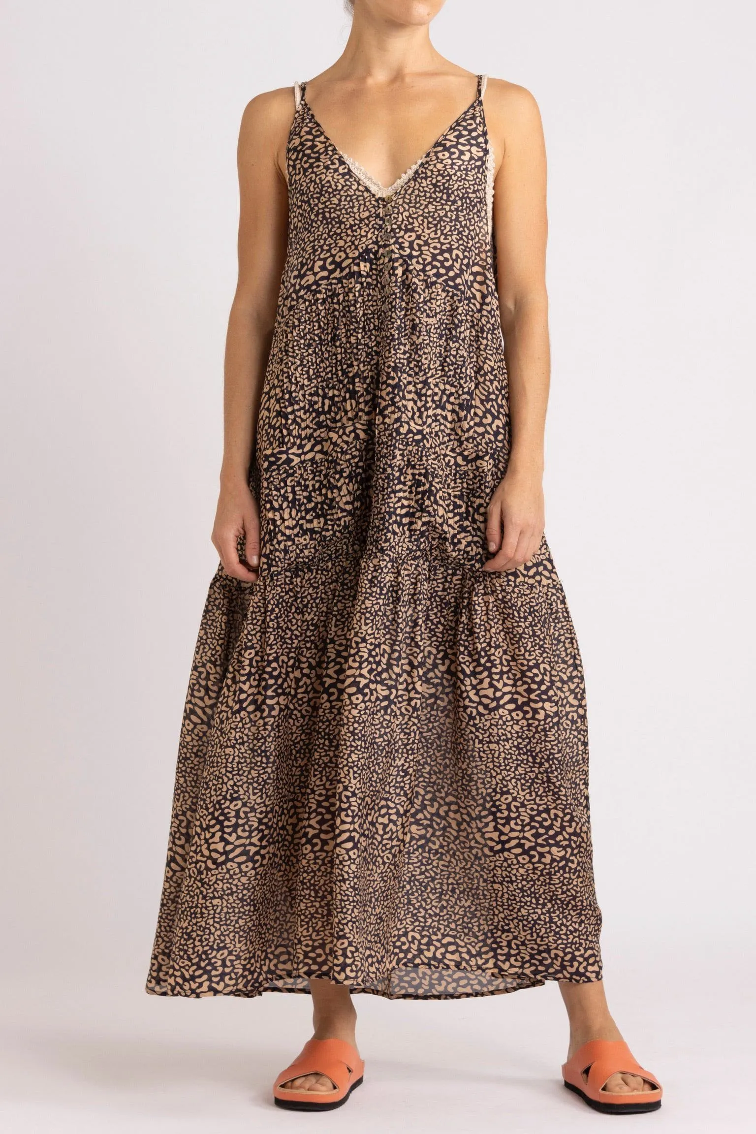 Adley Leopard Print Silk Cami Dress