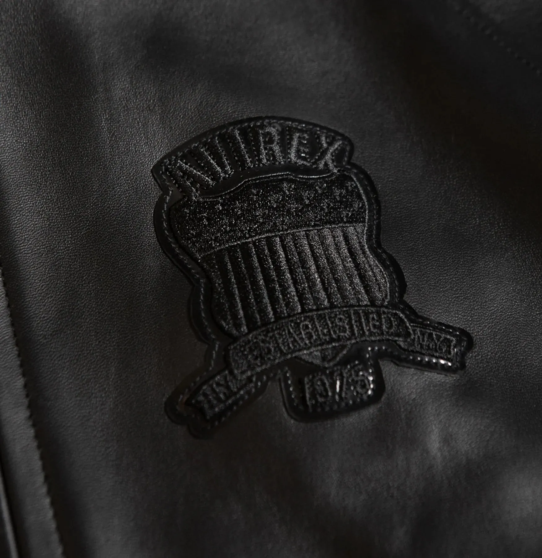 All Black Avirex Icon Leather Jacket