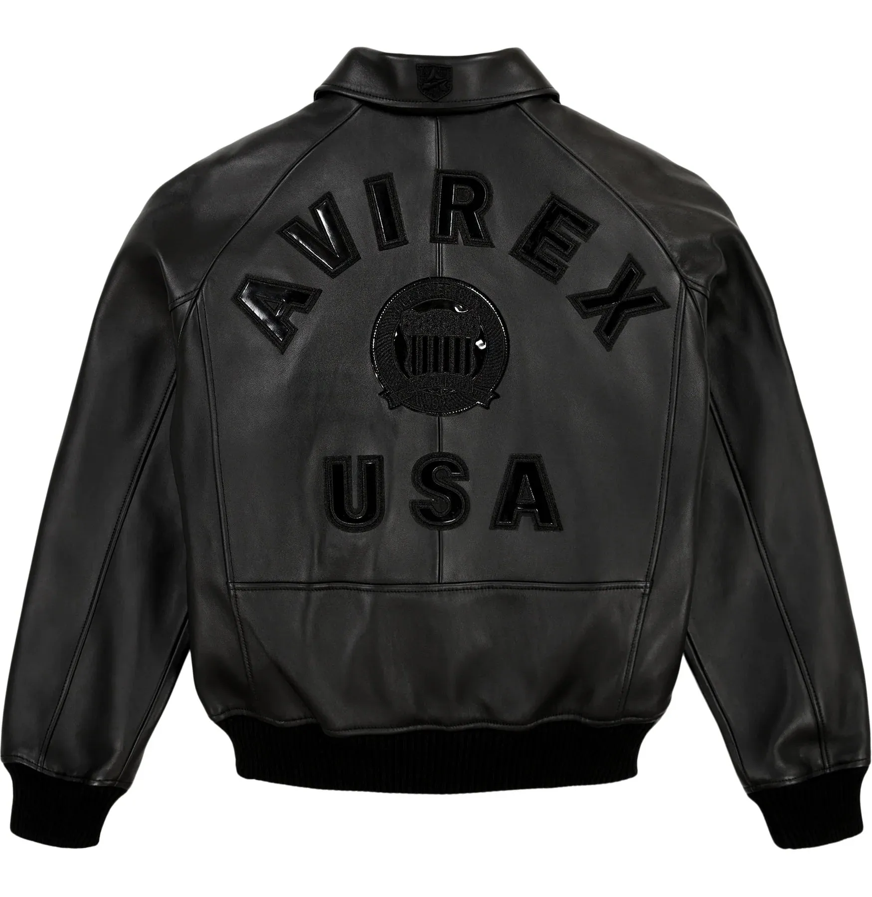 All Black Avirex Icon Leather Jacket