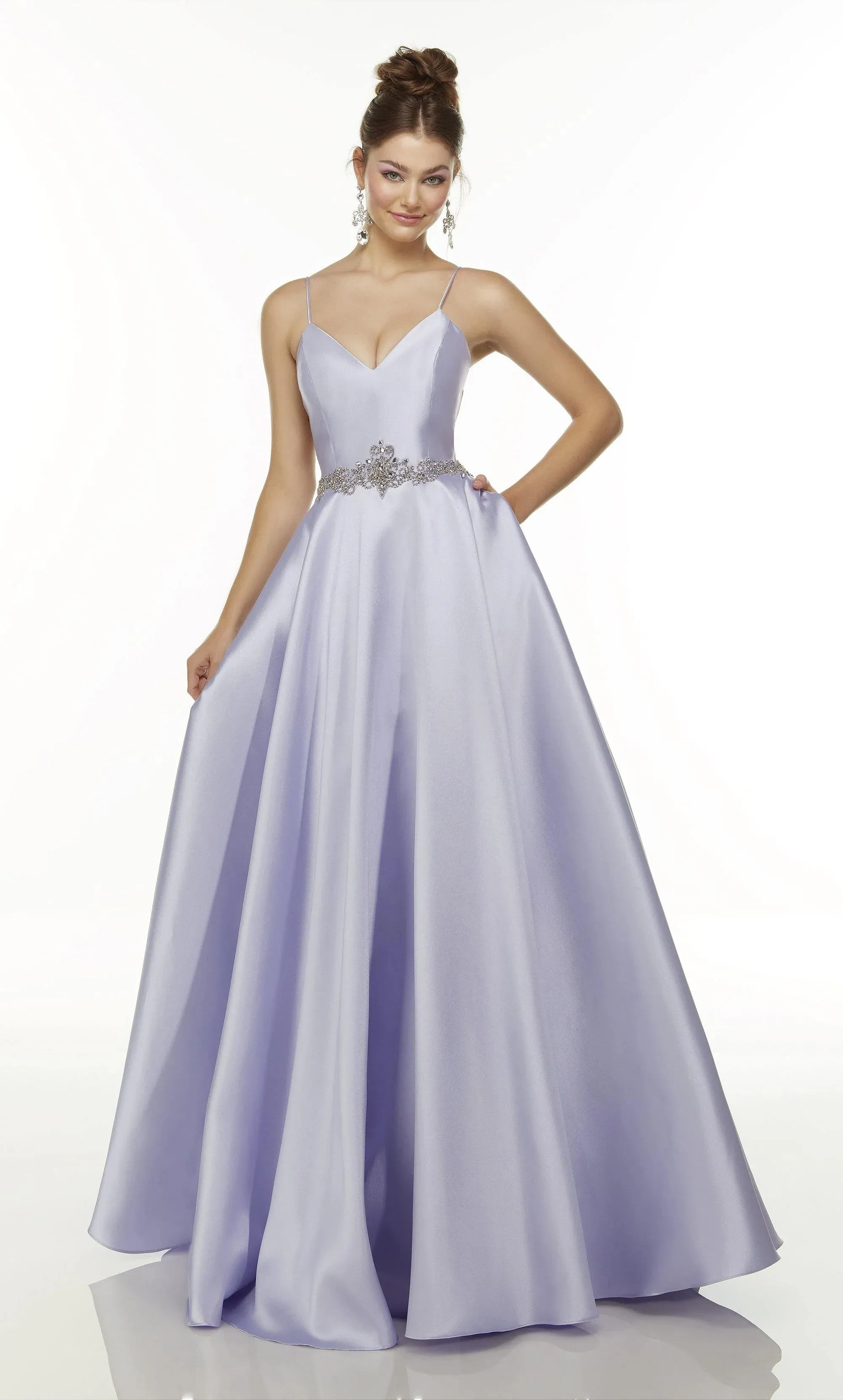 ALYCE PARIS 1727 Mikado A-Line Ballgown with Pockets - Cobalt Blue or Burgundy