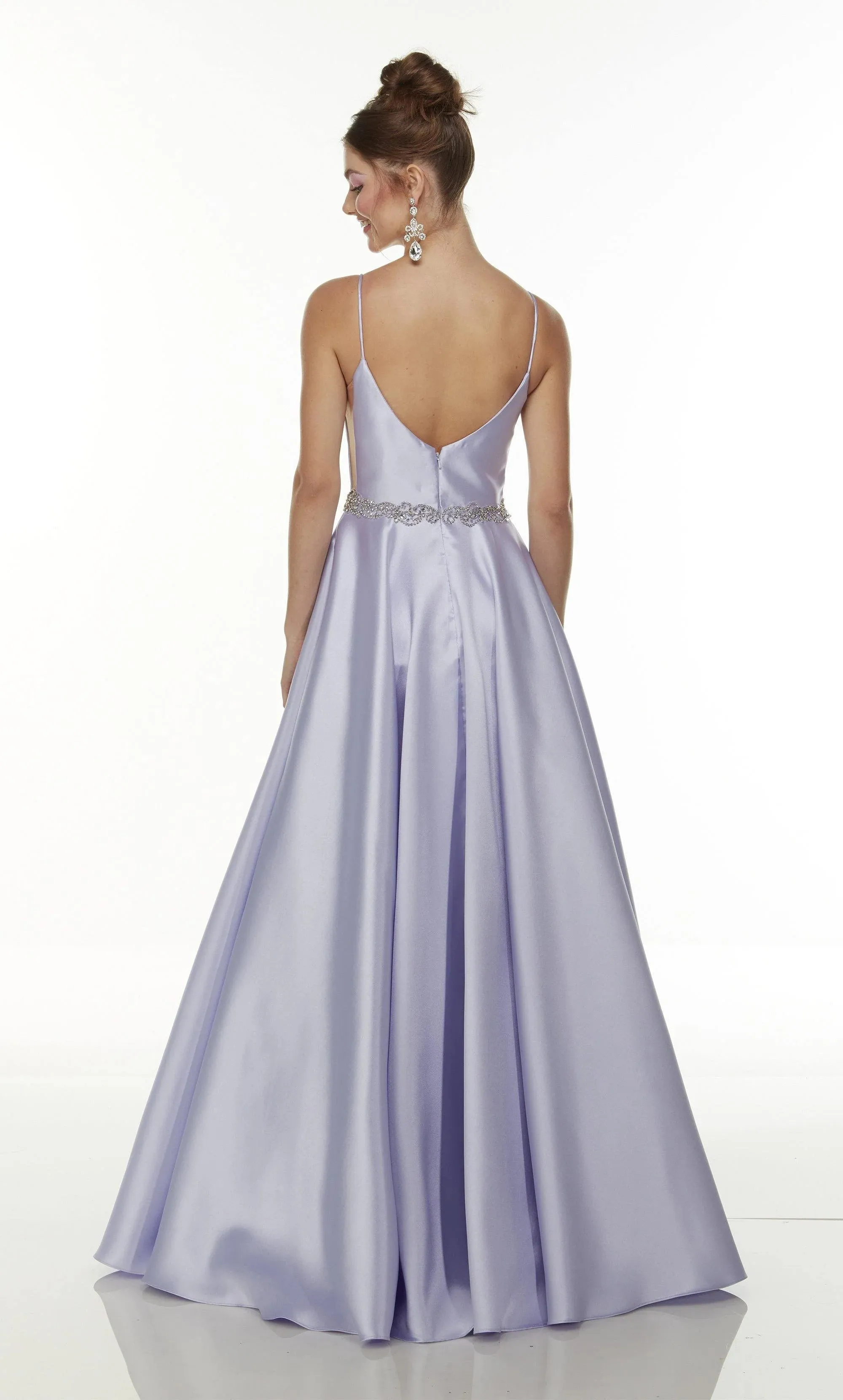 ALYCE PARIS 1727 Mikado A-Line Ballgown with Pockets - Cobalt Blue or Burgundy