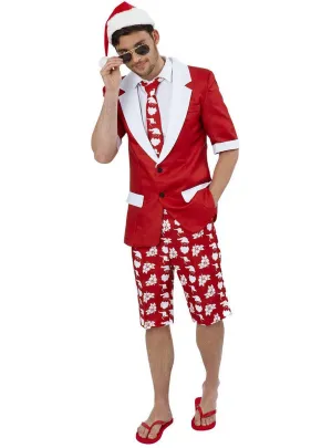 Australian Christmas Print Mens Short Sleeved Stand Out Suit