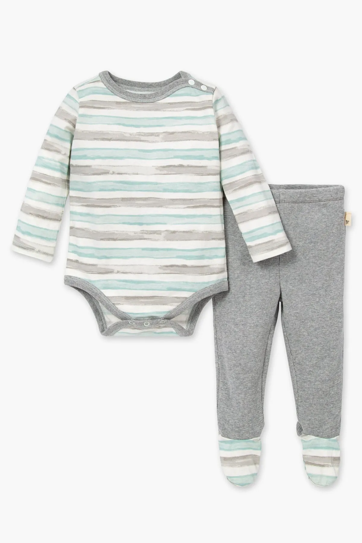 Baby Onesie Burt's Bees Tipped Stripe Onesie And Pants Set