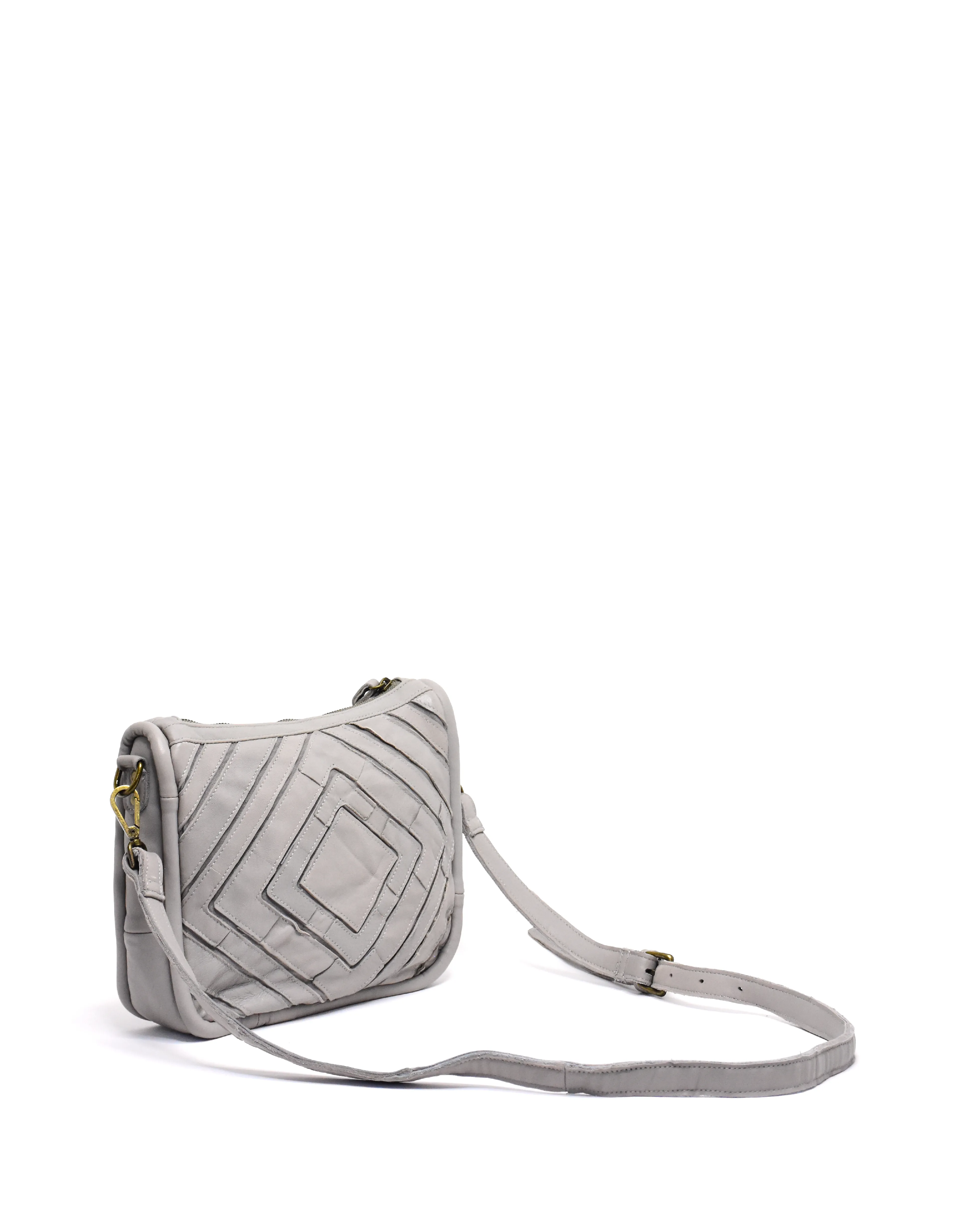 Light Grey Benecio Crossbody Bag with Adjustable Strap