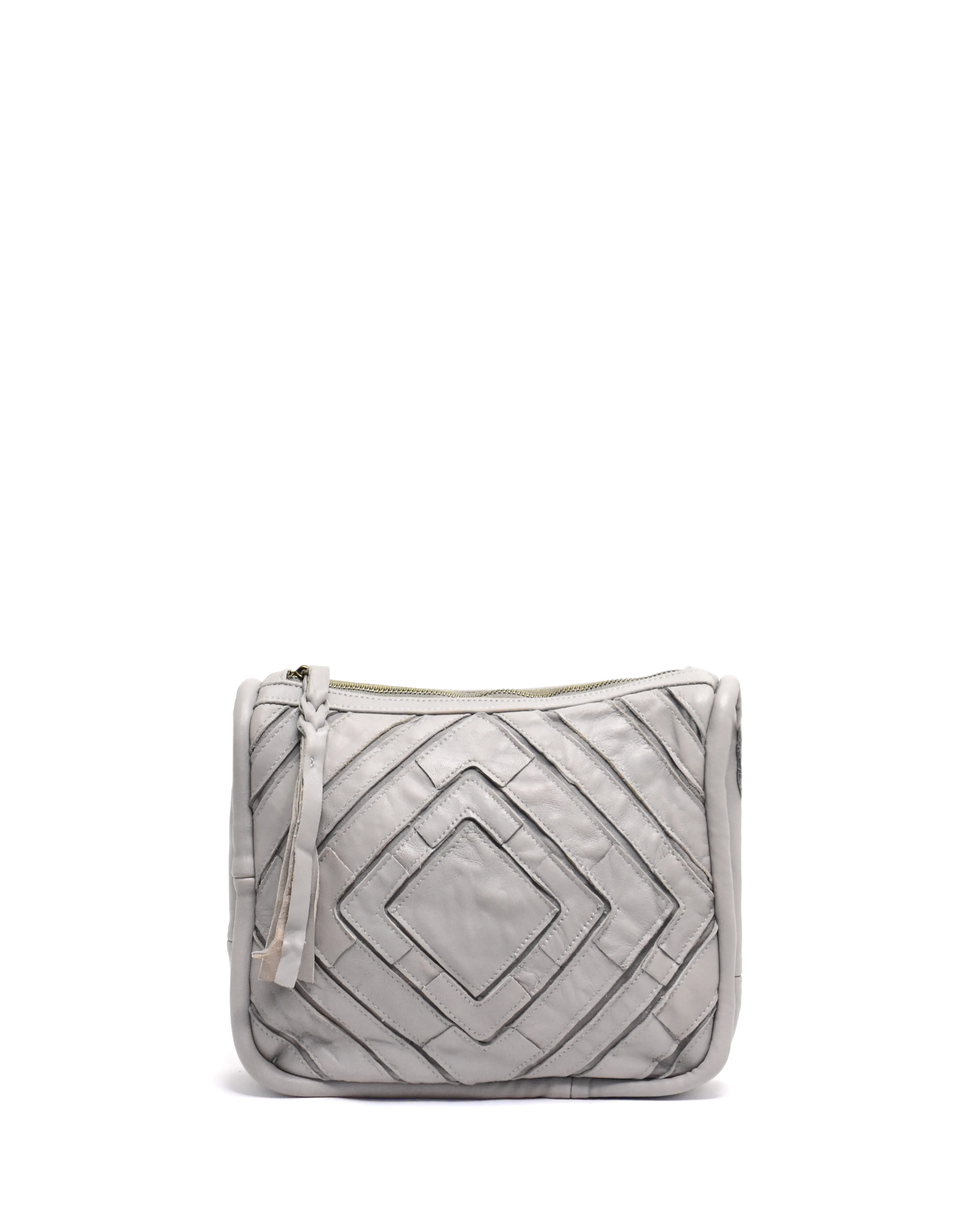 Light Grey Benecio Crossbody Bag with Adjustable Strap