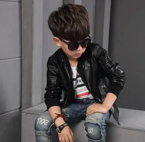 Boys Leather Jacket - Black