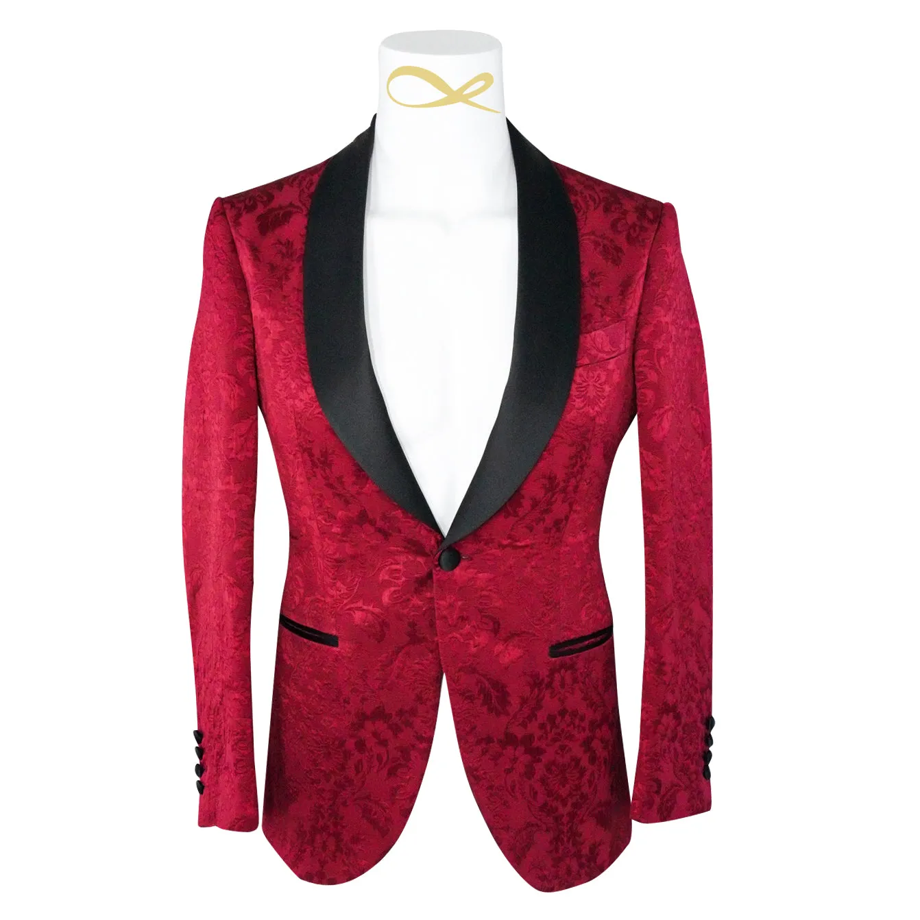 Burgundy & Black Fiore Dinner Jacket