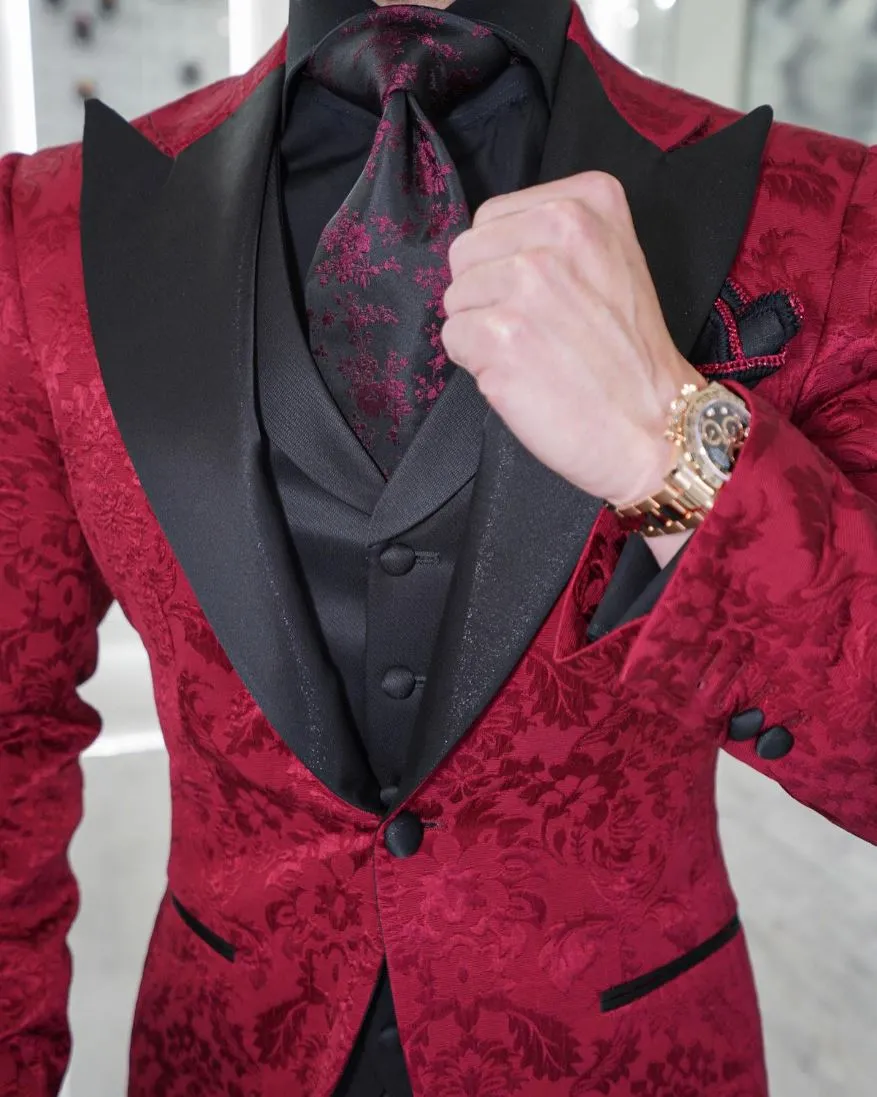 Burgundy & Black Fiore Jacket