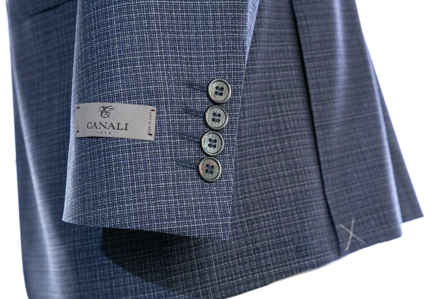 Canali Weave With Notch Lapel Suit in Blue