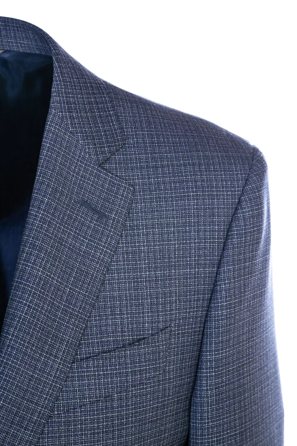 Canali Weave With Notch Lapel Suit in Blue