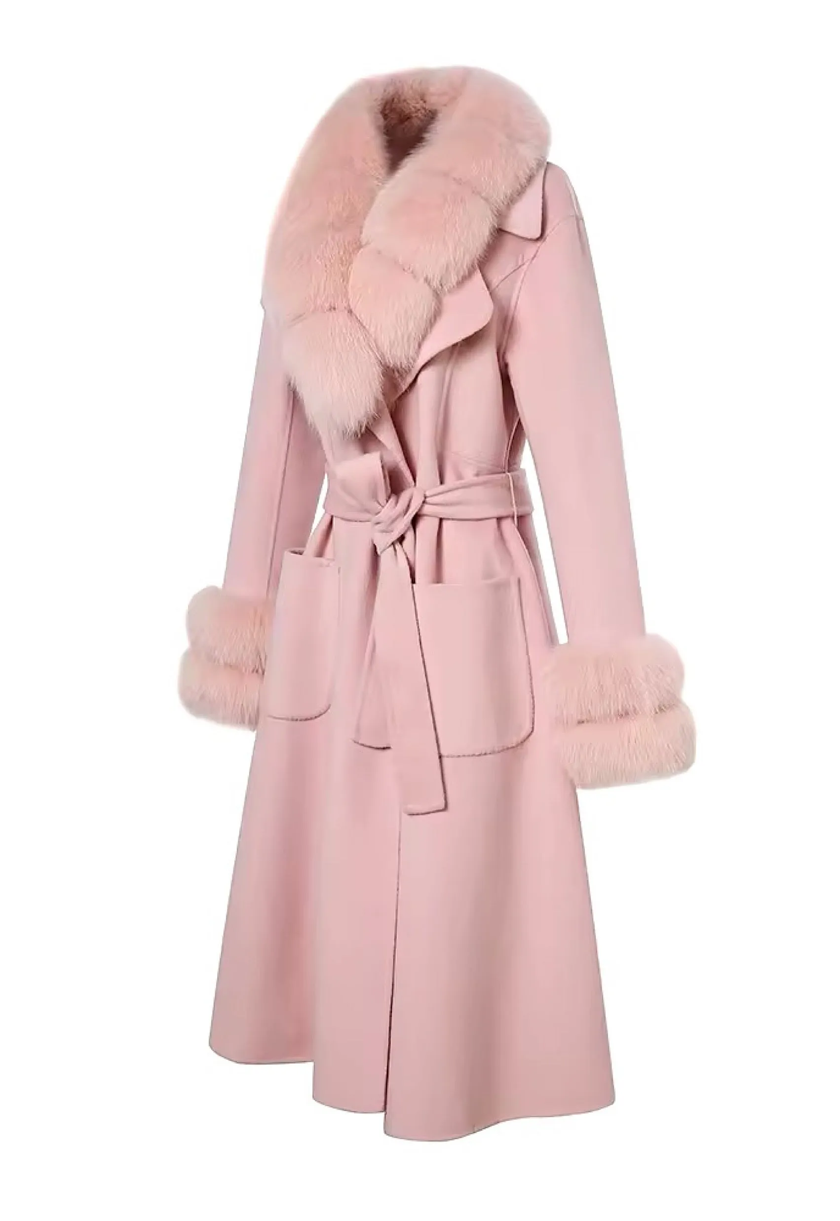 CARMEN Cashmere Coat with Fox Fur