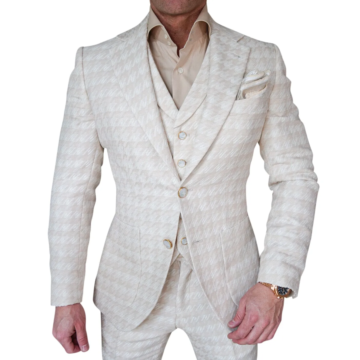 Cashew Crema Houndstooth Jacket