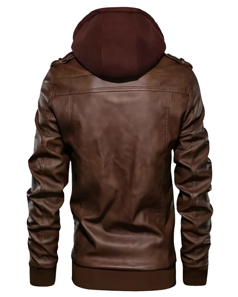 Casual Biker Leather Bomber Jacket