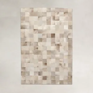 Champagne Brazilian Cowhide Patchwork Rug by Hudson Hides