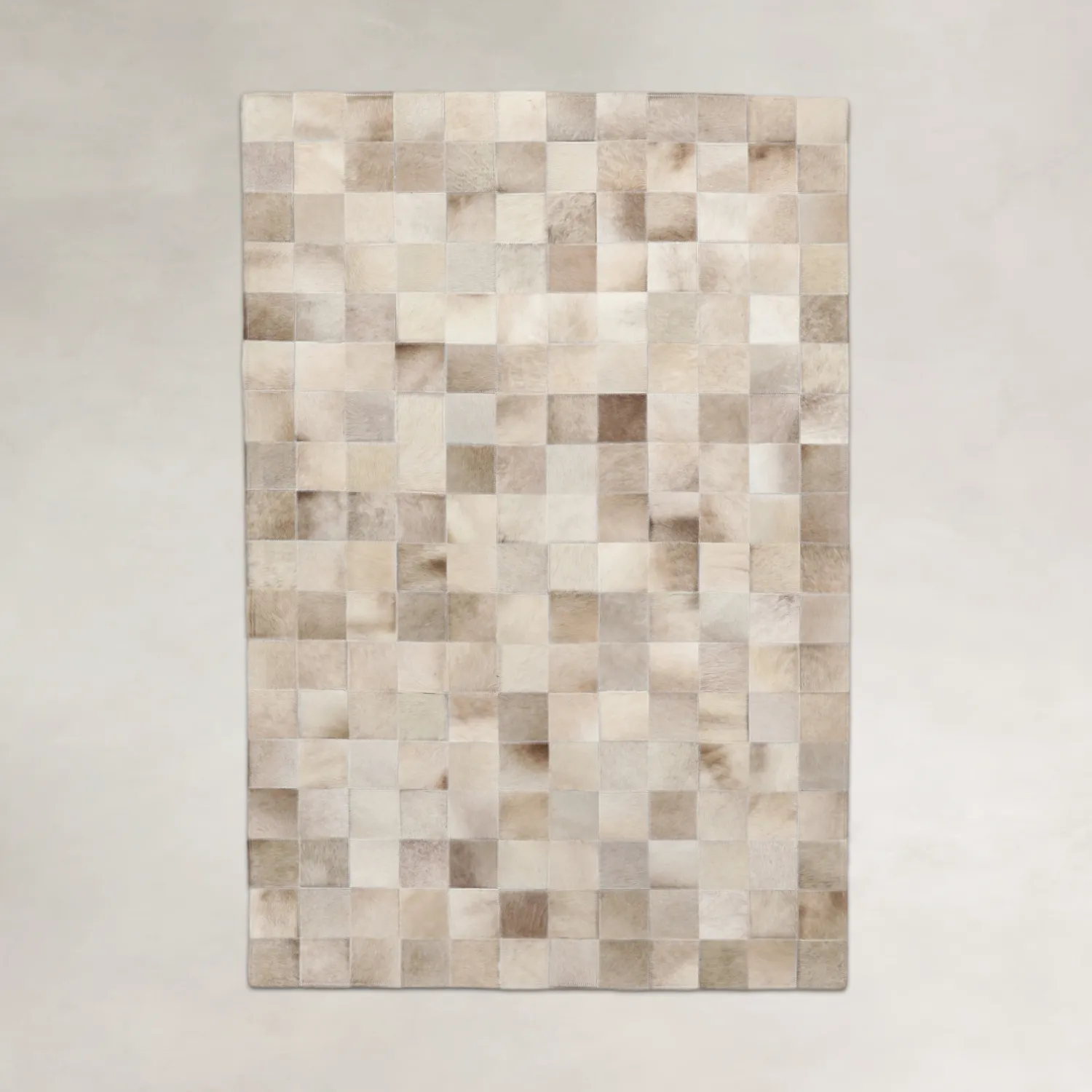 Champagne Brazilian Cowhide Patchwork Rug by Hudson Hides