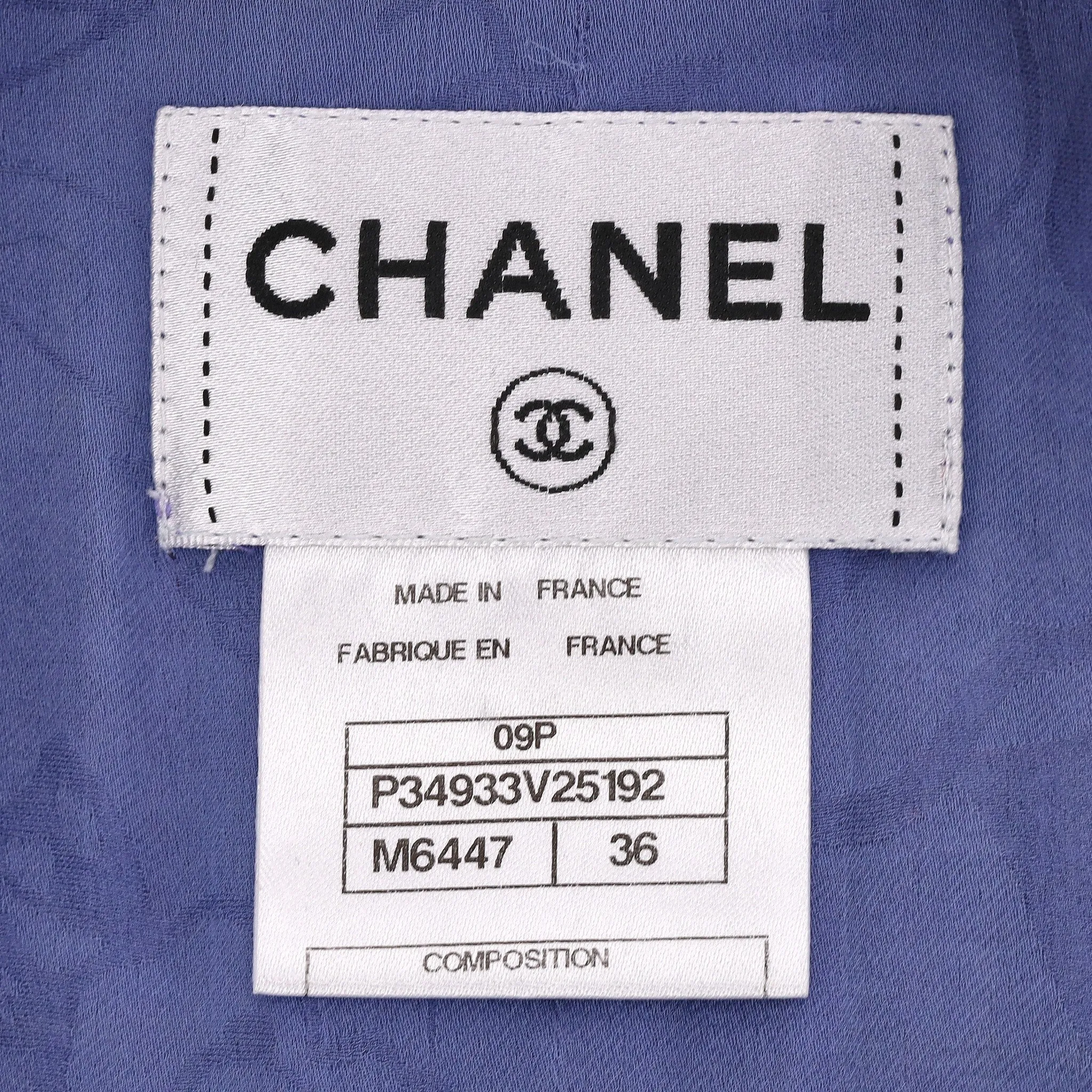 Chanel Front Zip Multicoloured Tweed Dress. Size 36FR