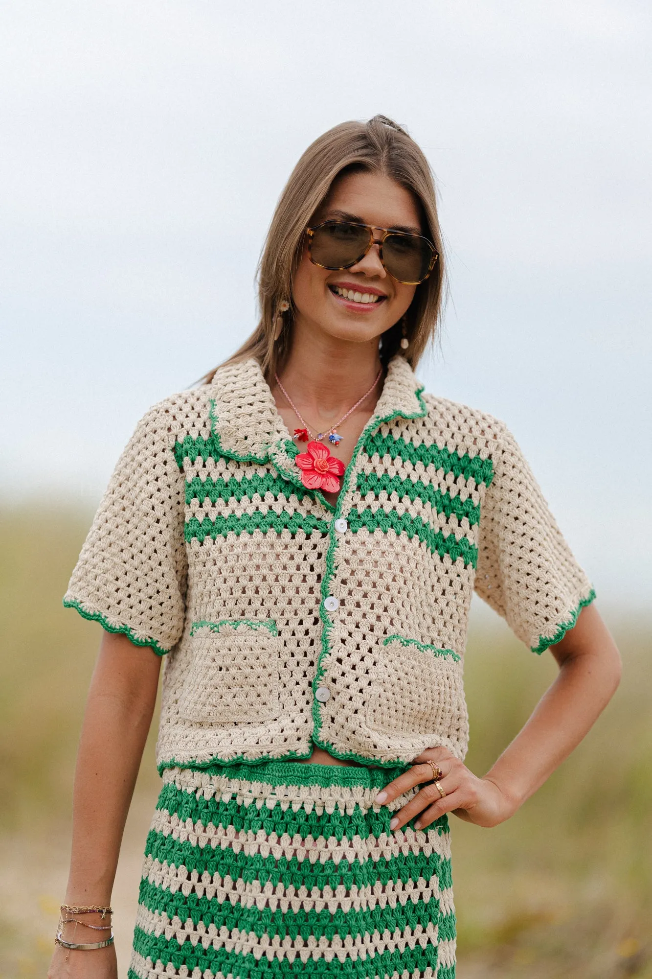 Chiara crochet set green