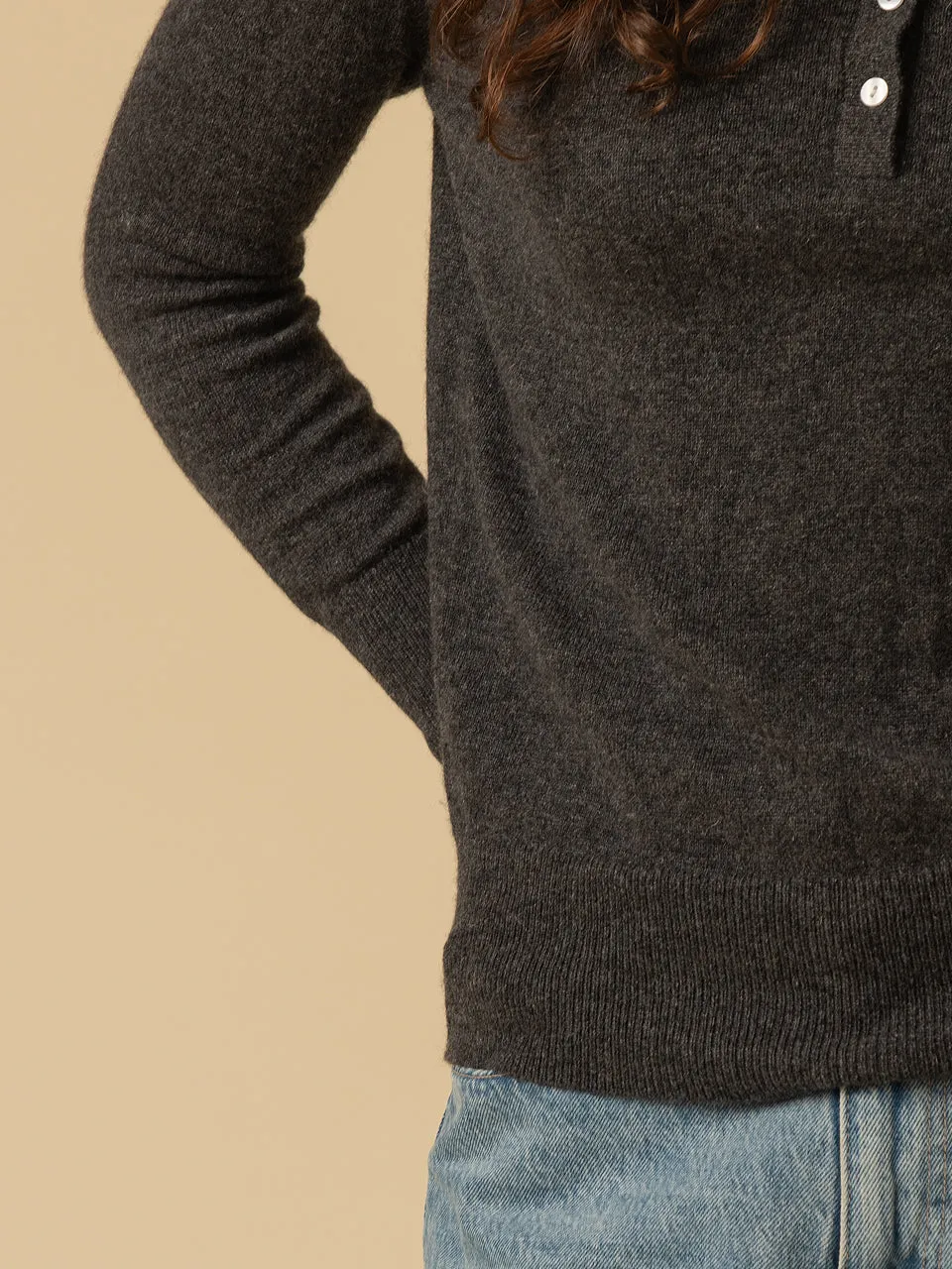 Classic Polo Sweater_Graphite