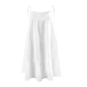 Daphne Linen Dress White