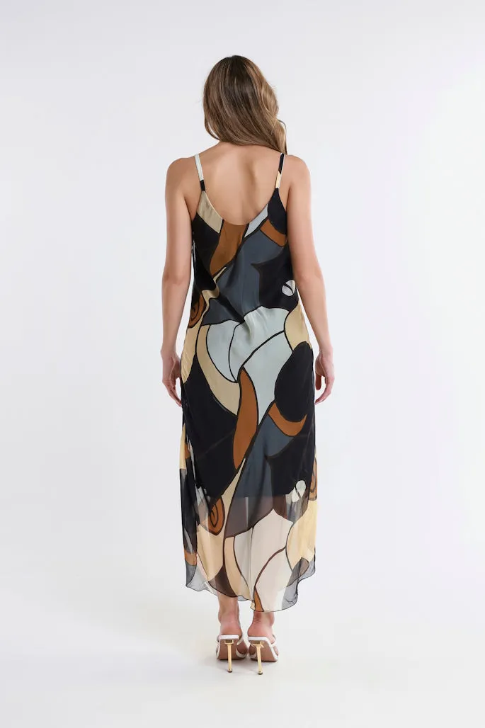 Desert Moon Rachel Silk Midi Dress (DT224D)