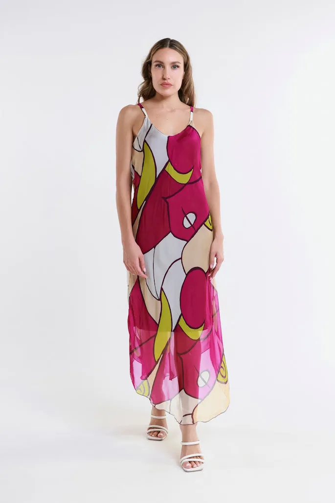 Desert Moon Rachel Silk Midi Dress (DT224D)