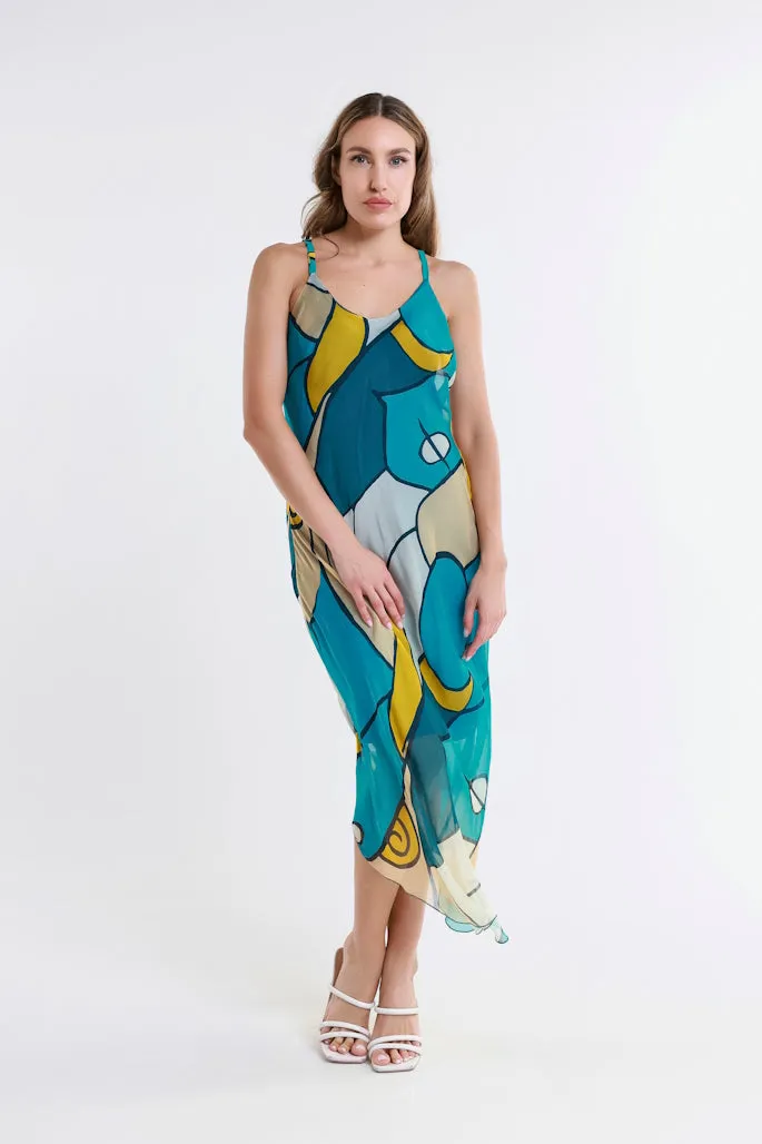 Desert Moon Rachel Silk Midi Dress (DT224D)