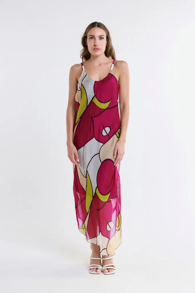 Desert Moon Rachel Silk Midi Dress (DT224D)