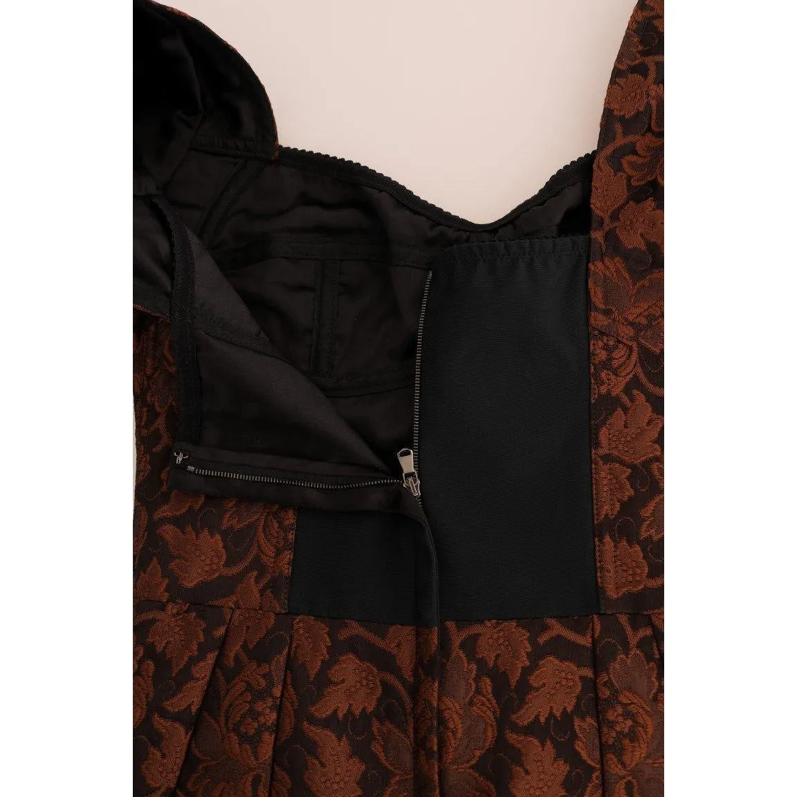 Dolce & Gabbana Chic Brown Mini Wool Blend Dress