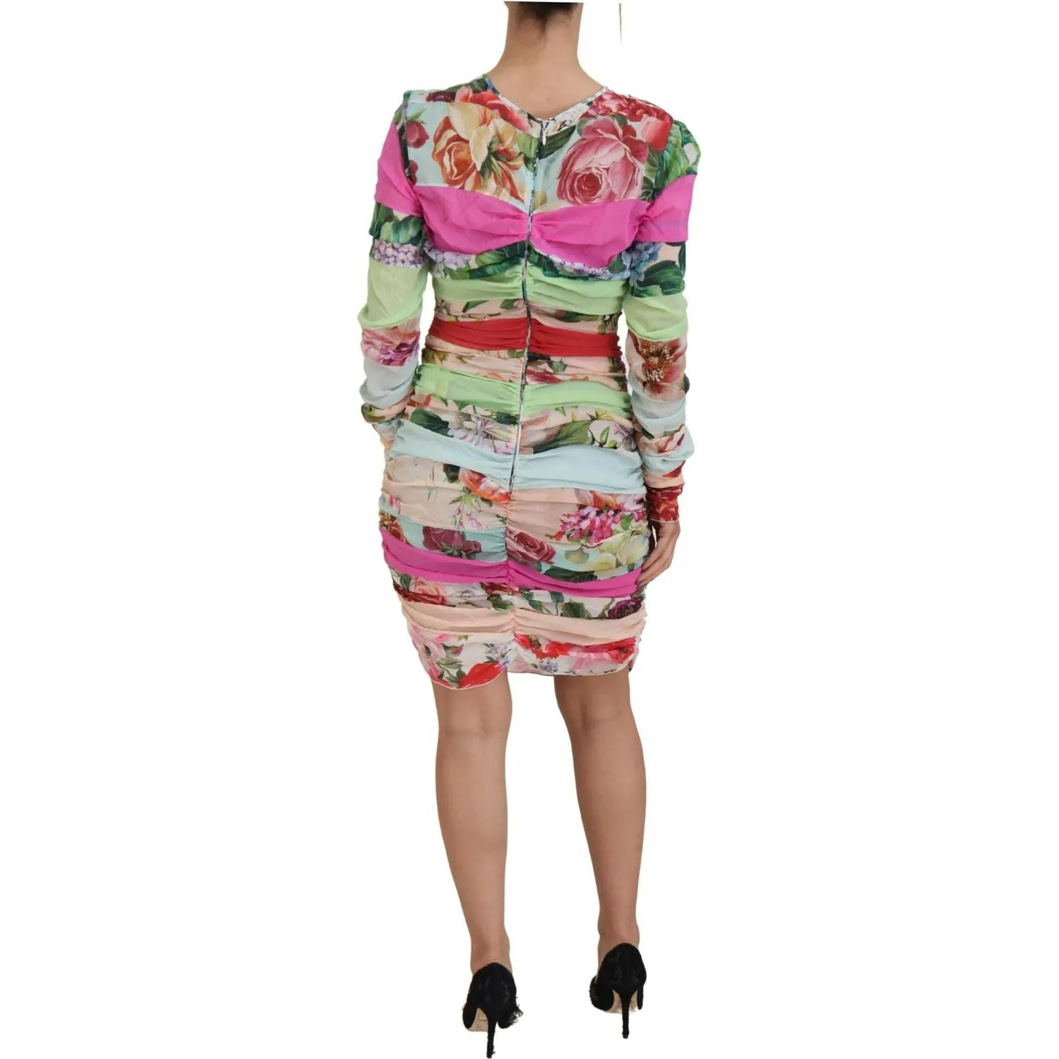 Dolce & Gabbana Floral Sheath Bodycon Silk Dress