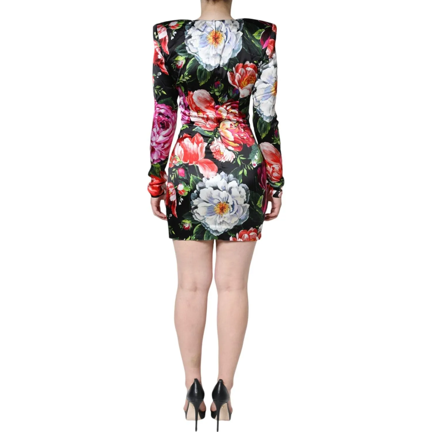 Dolce & Gabbana Multicolor Floral Print Sheath Mini Dress