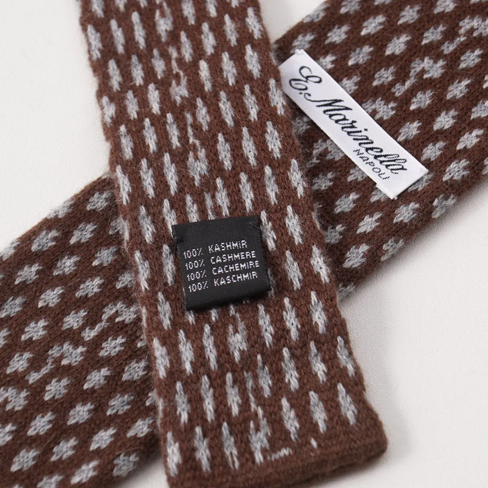 E. Marinella Brown and Gray Knit Cashmere Tie