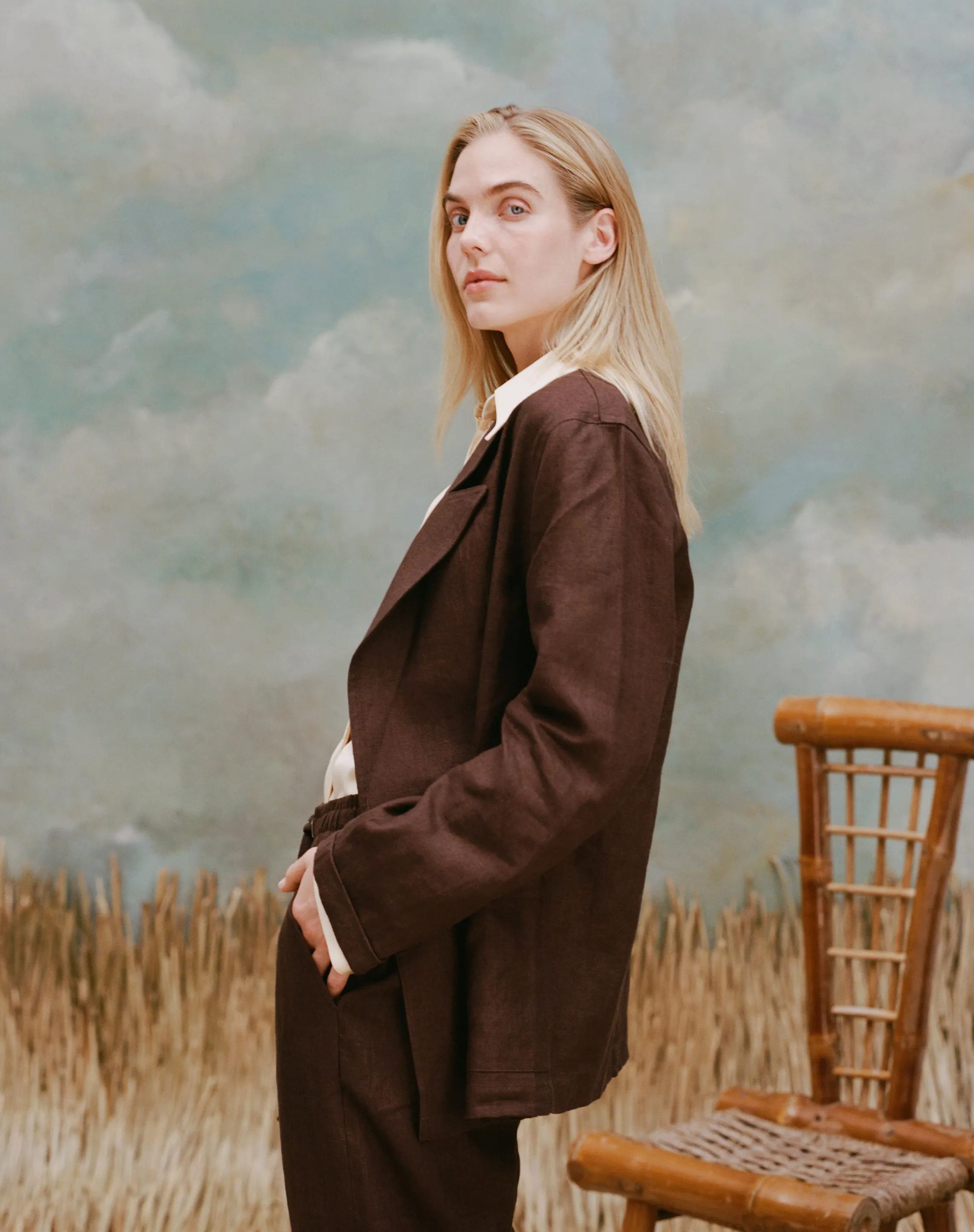 Easy-Going Jacket (Brown Linen)