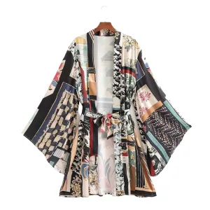 European Station Patchwork Kimono Coat