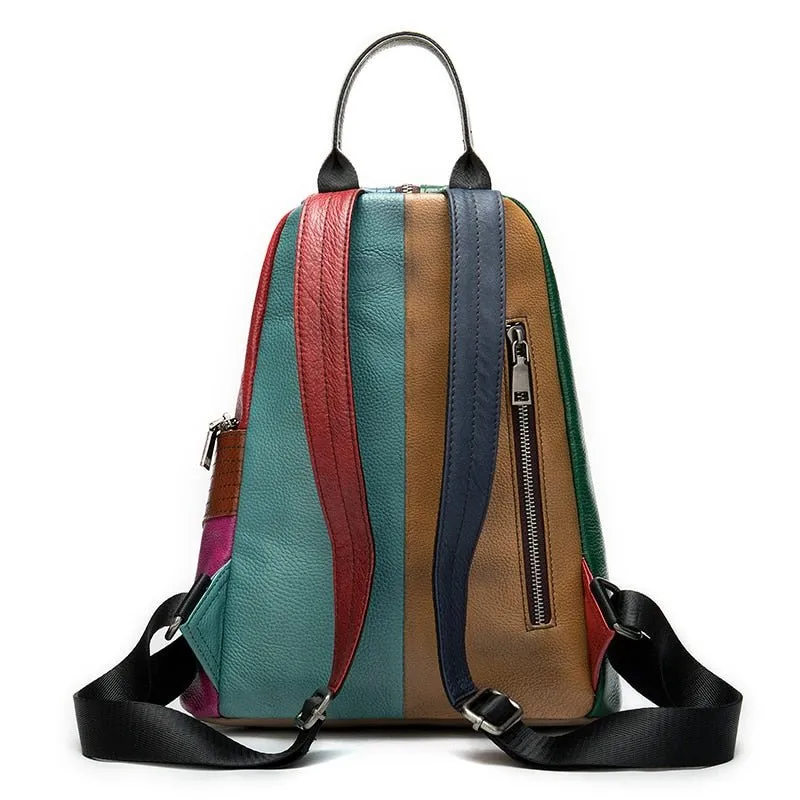 ExoticLuxe Patchwork Leather Mini Backpack