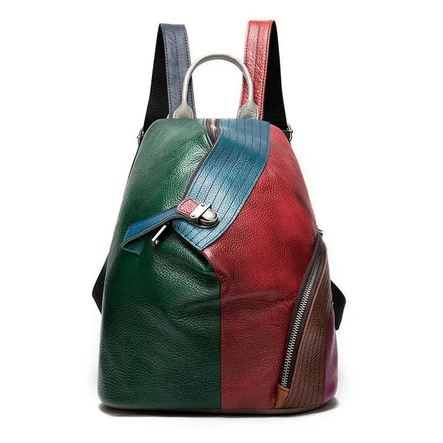 ExoticLuxe Patchwork Leather Mini Backpack