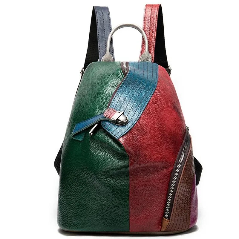 ExoticLuxe Patchwork Leather Mini Backpack