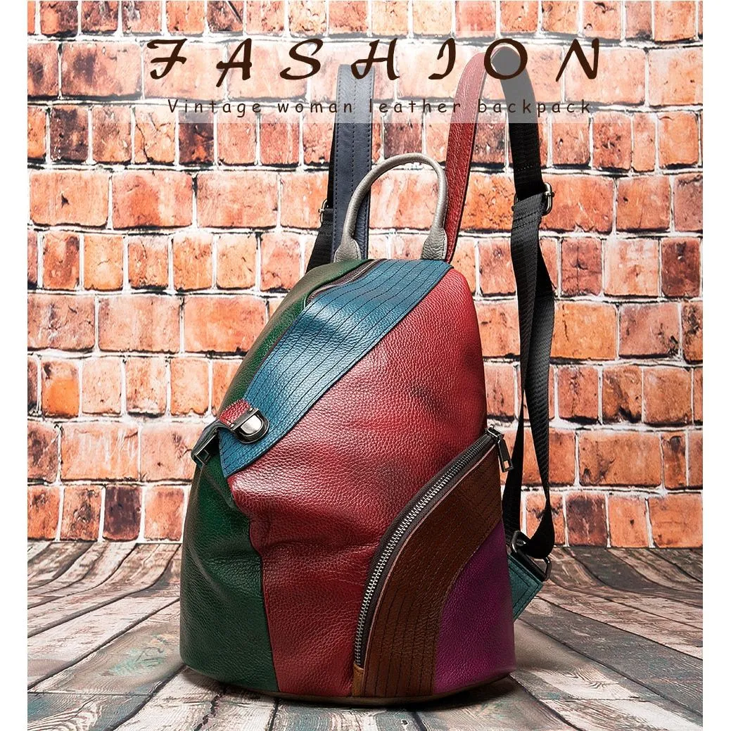 ExoticLuxe Patchwork Leather Mini Backpack