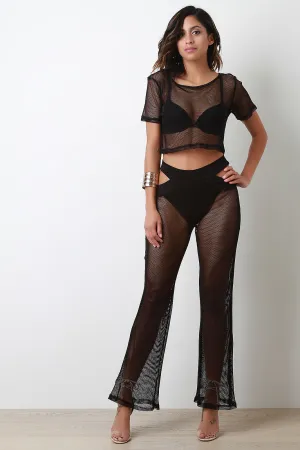 Fishnet Mesh High Waisted Cutout Pants