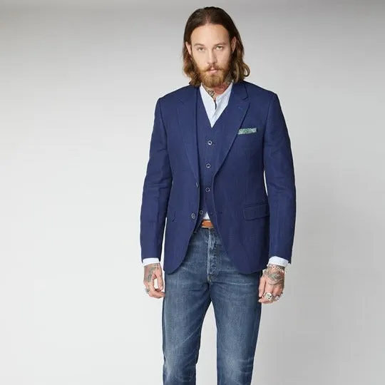 Gibson Hallfield Blue Textured Jacket