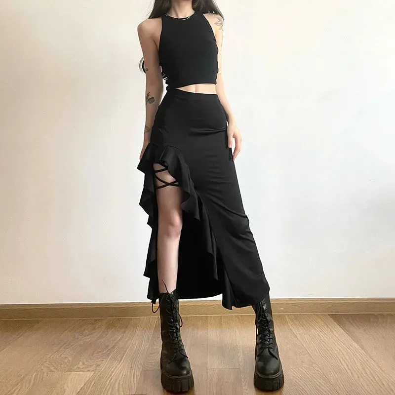 Gina High Waist Mid Skirt