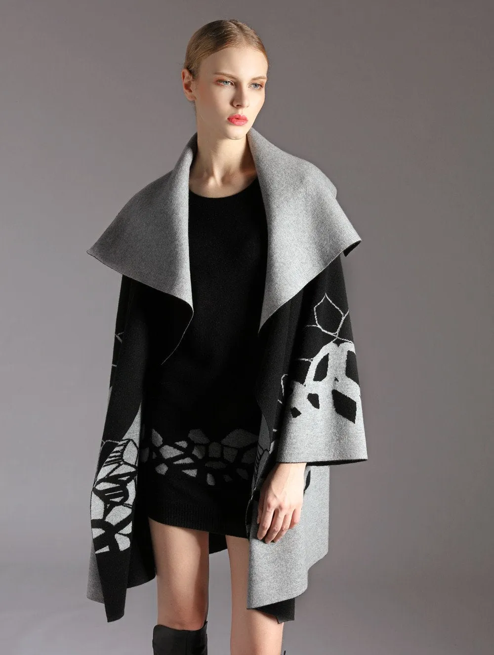 Handmade cashmere reversible coat