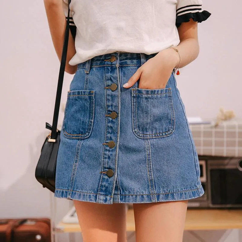 High Waist Denim Skirt