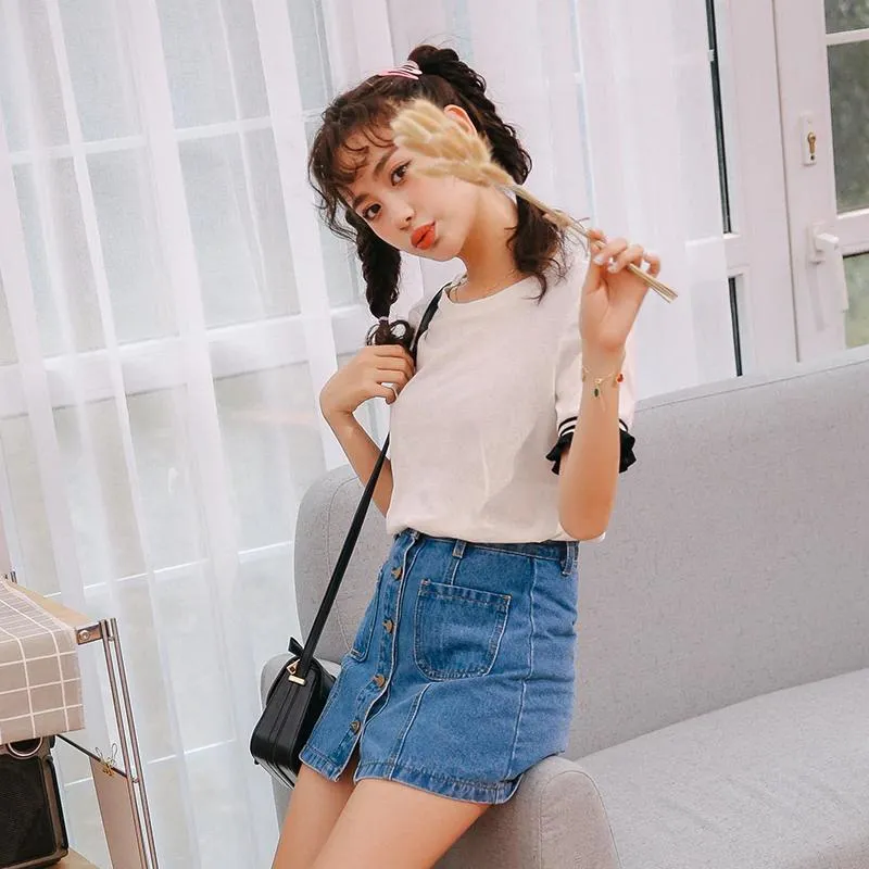 High Waist Denim Skirt