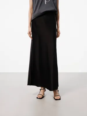 High Waist Maxi Satin Skirt