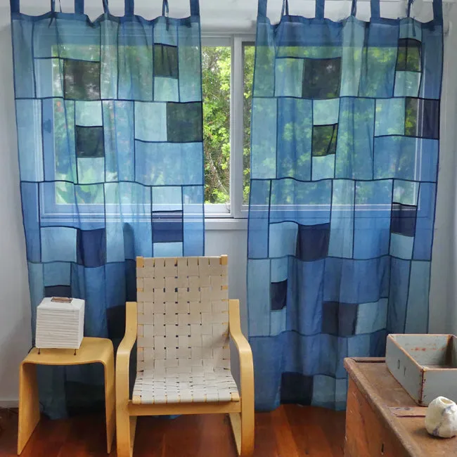 Indigo Pojagi curtain